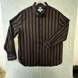 Joseph Abboud Black and Brown Casual Button Down Shirt Big and Tall 3XLT